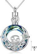 wholesale 925 Sterling Silver Blue Crystal Moon & Star Constellation Cremation Jewelry with Funnel Pendant Necklace-0-0