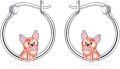 wholesale 925 Sterling Silver Corgi Dog Huggie Hoop Earrings for Women Girls-0-0