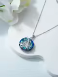 TOUPOP Sterling Silver Blue Crystal Letter A Necklace For Women-0-2