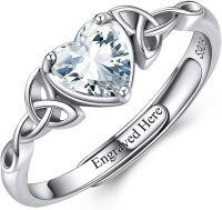 wholesale TOUPOP 1 Carat Celtic Knot Heart Personalized Moissanite Diamond Engagement Rings 925 Sterling Silver Eternity Wedding Promise Ring Anniversary Christmas Birthday For Her Women Wife Girlfriend -undefined