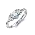 TOUPOP Sterling Silver Moissanite Celtic Knot Heart Personalized Ring-0-0