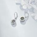 wholesale 925 Sterling Silver Green Agate Leverback Dangle Drop Filigree Earrings for Women-0-2