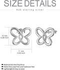 wholesale 925 Sterling Silver Celtic Knot Heart Stud Earrings - Irish  for Women-0-2