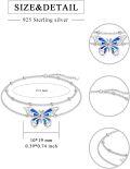 wholesale 925 Sterling Silver Butterfly Charm Link Bracelet Adjustable Nature Style Anklet for Women Anniversary Jewelry Birthday Gifts-0-5