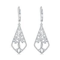wholesale 925 Sterling Silver Tree Of Life Earrings Wholesale For Women-Silver2