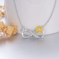 wholesale Gold-Plated 18K 925 Sterling Silver Natural Diamond Infinity Sunflower Pendant Necklace-0-3