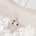 wholesale 925 Sterling Silver Red Enamel Hedgehog Charm Necklace for Women Girls  48cm Chain Length-0-2