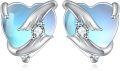 wholesale 925 Sterling Silver Heart Earrings With Angel Wings And Crystal-0-0