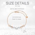 wholesale 10k Rose Gold Infinity Pearl Bracelet With White Pearls And Diamonds-0-2