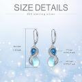 wholesale Sterling Silver Moonstone Valentine Vintage Dangle Teardrop Leverback Earrings w Birthstone Gifts for Her-0-3