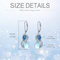 wholesale 925 Sterling Silver Drop Earrings Vintage Red Crystal Moonstone Teardrop For Women-0-3