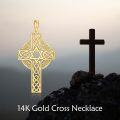 wholesale 14K Gold Celtic Knot Star of David Cross Pendant Necklace Religious s for Men & Women-0-5