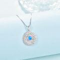 wholesale 925 Sterling Silver Blue Crystal Evil Eye Protection Amulet Pendant Necklace Gift for Women and Men-0-1