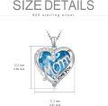 wholesale  14K Gold-Plated Sterling Silver March Birthstone Heart Necklace for Mom-0-4