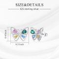 wholesale 925 Sterling Silver Butterfly Multicolor Stone Stud Earrings for Women and Men  Ideas-0-4