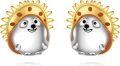 wholesale 925 Sterling Silver Hedgehog Stud Earrings - Hypoallergenic & Adorable Gift for Her-0-0