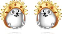 wholesale 925 Sterling Silver Hedgehog Stud Earrings - Hypoallergenic & Adorable Gift for Her-Hedgehog