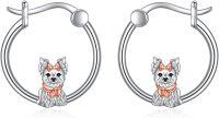 wholesale 925 Sterling Silver Hypoallergenic Dog Hoop Earrings for Women - Christmas Gift Ideas-Yorkie
