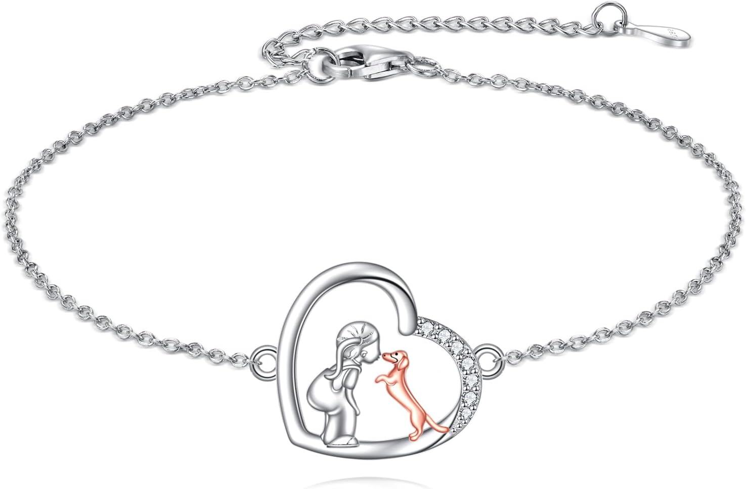 wholesale 925 Sterling Silver Elephant and Dog in Love Charm Bracelet for Women Gifts-0-0