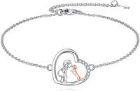 wholesale 925 Sterling Silver Elephant and Dog in Love Charm Bracelet for Women Gifts-Dachshund