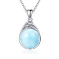 wholesale 925 Sterling Silver Pink Rose Quartz Teardrop Pendant Necklace-0-5