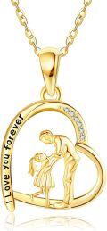 wholesale 14K Gold Father Daughter Necklace - Nickel-Free, Lead-Free, Cadmium-Free, Hypoallergenic, High Polish, Elegant Gift Box-0-0