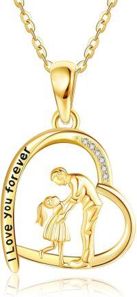 wholesale 14K Gold Father Daughter Necklace - Nickel-Free, Lead-Free, Cadmium-Free, Hypoallergenic, High Polish, Elegant Gift Box-Father Necklace