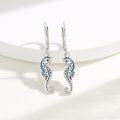 wholesale 925 Sterling Silver Blue Enamel Sea Horse Leverback Earring Set - Ocean Inspired Gift for Her-0-4