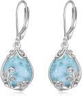 wholesale 925 Sterling Silver Larimar Drop Earring with Lever Backs-0-0