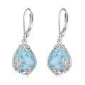 wholesale 925 Sterling Silver Teardrop Earrings Wholesale With Blue Stone-0-0