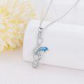wholesale 925 Sterling Silver Dolphin Musical Note Pendant Necklace for Women Girls Gifts-0-1