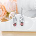 wholesale 925 Sterling Silver 12 Months Birthstone Celtic Knot Drop Leverback Earrings-0-3