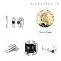 wholesale 925 Sterling Silver Black Square Hoop Earrings Elegant Design-0-2