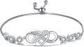 wholesale 925 Sterling Silver & Hypoallergenic Nana Bracelet with Infinity Heart Charm - Adjustable 7.2in Chain, Gift Box-0-0