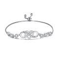 wholesale 925 Sterling Silver & Hypoallergenic Nana Bracelet with Infinity Heart Charm - Adjustable 7.2in Chain, Gift Box-0-0