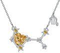 wholesale 925 Sterling Silver Scorpio Citrine Heart Pendant Necklace for Women and Moms-0-0