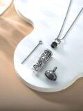 wholesale 925 Sterling Silver Sunflower Urn Pendant Keepsake Memorial Jewelry with Funnel and Fill Tool Set-0-5