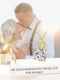 TOUPOP 14K Gold Moissanite Necklace, Solitaire Pendant, 18"-0-2