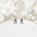 wholesale 925 Sterling Silver Octopus Stud Earrings with Top Hat and Sunglasses Design for Men Women  48x37mm-0-2