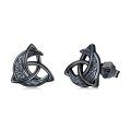 wholesale 925 Sterling Silver Triquetra Stud Earrings - Celtic Knot Design  for Her-0-0