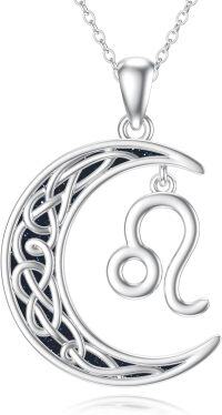wholesale Sterling Silver Zodiac Necklace 12 Constellations Pendant Jewelry for Women Men-Leo(7.23-8.22)