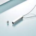 wholesale  Cylinder Shape Keepsake Jewelry with Funnel and Screwdriver Set - 925 Sterling Silver 3D Vertical Bar Urn Necklace for Ashes Simple Cremation Memorial Pendant-0-4