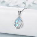 wholesale 925 Sterling Silver Teardrop Blue Shell Turtle Pendant Necklace-0-2