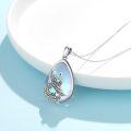 wholesale 925 Sterling Silver Teardrop Moonstone Pendant with Phoenix Design - Mothers Day Gift for Her-0-2
