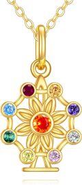 wholesale 14K Gold Birthstone Tree of Life Necklace for Women Moon Star Pendant-0-0