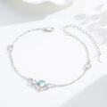 wholesale 925 Sterling Silver Moonstone Bat Charm Bracelet with Gold Accents and Chain Link Design for Women Girls -0-1