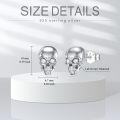 wholesale 925 Sterling Silver CZ Skull Stud Earrings for Women and Men-0-5