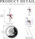 wholesale 925 Sterling Silver Red Crystal Cardinal Cross Bird Pendant Necklace for Women Gifts-0-2
