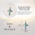 wholesale 925 Sterling Silver Abalone Shell Inlay Cross Pendant Necklace Jewelry for Women and Men-0-3