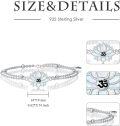 wholesale 925 Sterling Silver Opal Lotus Om Symbol Bracelet for Women - Layered Yoga s-0-4